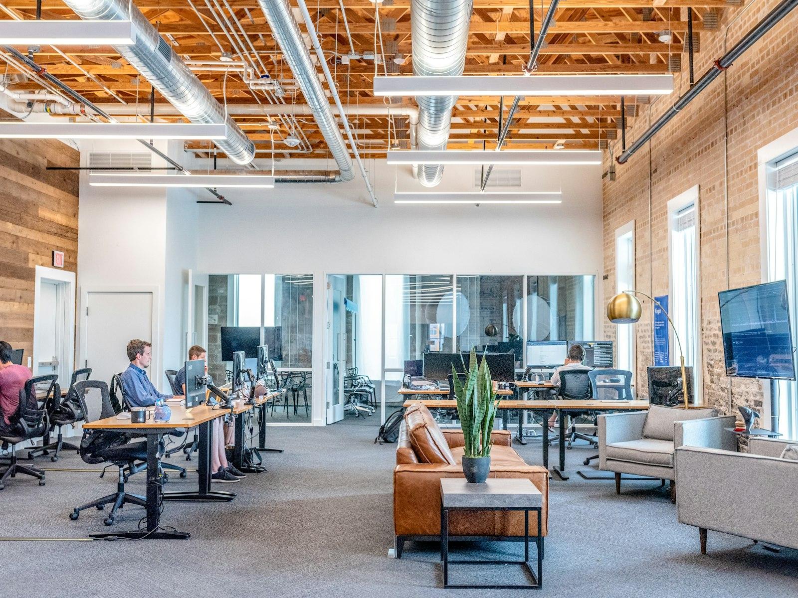 Small office interiors with workstations
