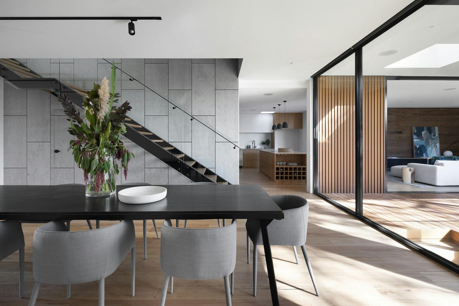 Staircase and landing with timber detail